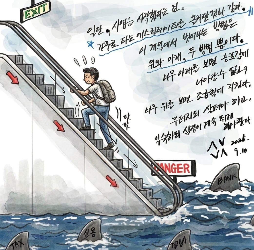 거꾸로 탄 에스컬레이터